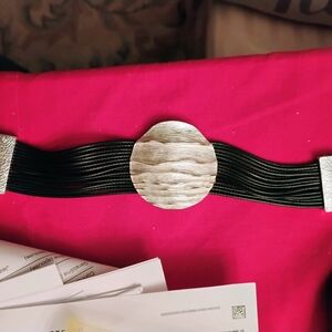 Elegant Silver and Black Bracelet